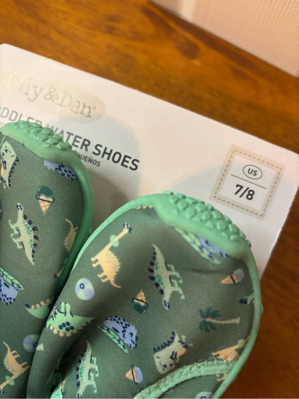 Lily & Dan Kids' Green Dinosaur Water Shoes